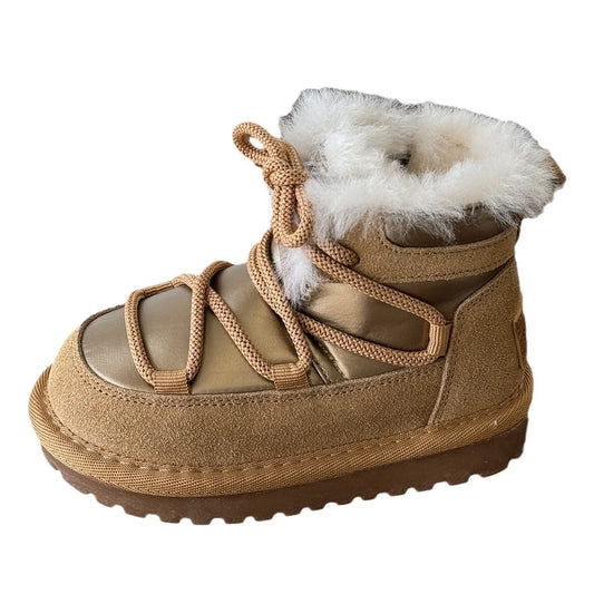 Brand Kid Snow Boot Autumn New Fashion Girl Shoe with Velvet Warm Winter Ankle Boot Middle Large Girl Bootзимние Ботинки Женские