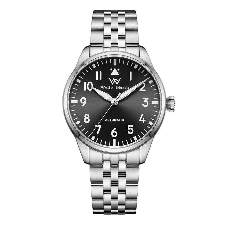 WM Watch Pilot Watch Automatic Mechanical Watches 200M Water Resistant Men Sapphire Casual Business Watch Welly Merck 165M-WM