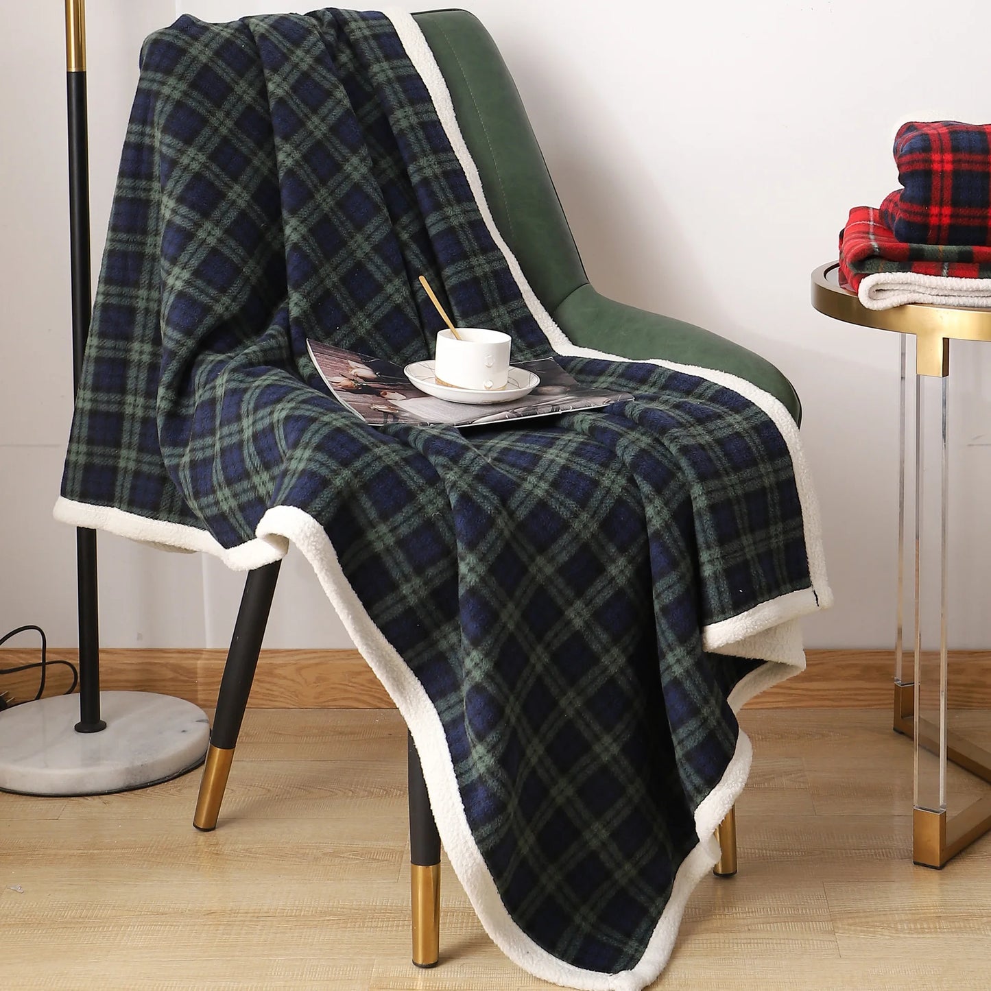 Plaid for Beds Coral Fleece Blankets Plaids Bedsure Flannel Fuzzy Bedspreads Soft Warm Plush Blankets for Bed Christmas Gift