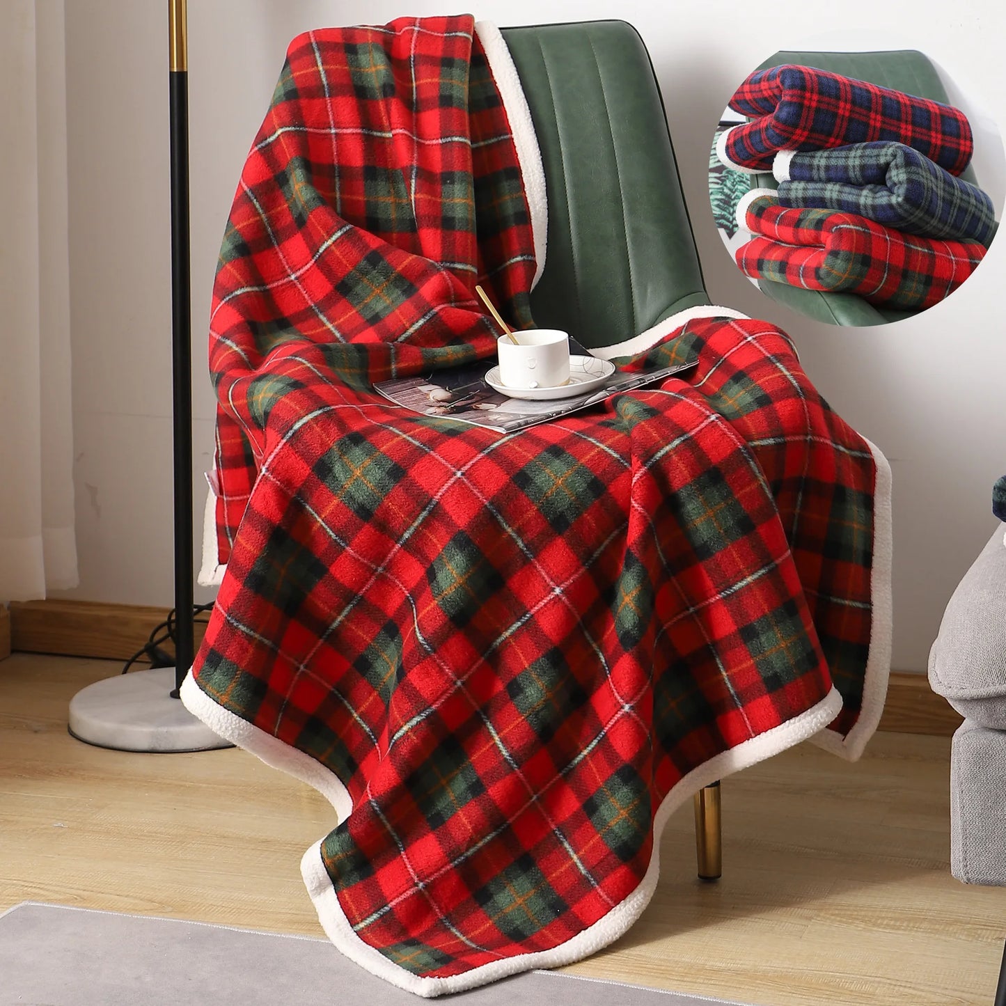 Plaid for Beds Coral Fleece Blankets Plaids Bedsure Flannel Fuzzy Bedspreads Soft Warm Plush Blankets for Bed Christmas Gift