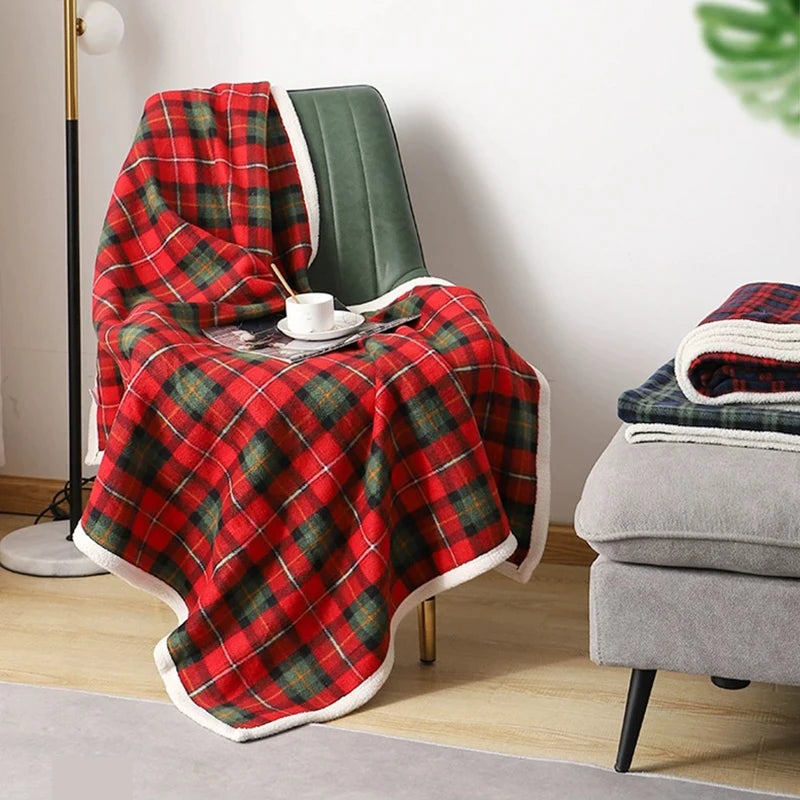 Plaid for Beds Coral Fleece Blankets Plaids Bedsure Flannel Fuzzy Bedspreads Soft Warm Plush Blankets for Bed Christmas Gift