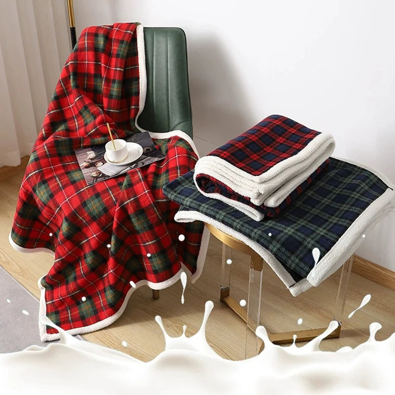 Plaid for Beds Coral Fleece Blankets Plaids Bedsure Flannel Fuzzy Bedspreads Soft Warm Plush Blankets for Bed Christmas Gift