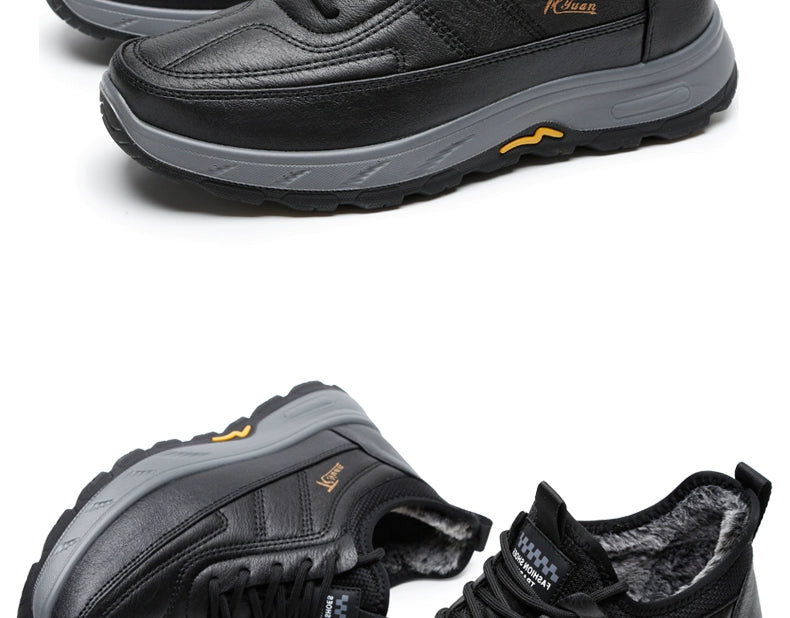 Traditional Beijing Cotton Shoes Men's Winter Fleece-lined Thickened Elderly Non Slip One Pedal Heattech Middle-Aged and Elderly Men Dad Shoes