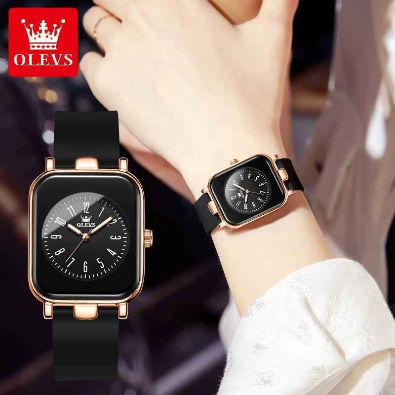 Switzerland 2025 New Arrival Digital Watch Women's Waterproof Luminous Genuine Goods Brand Name Niche Style Light Luxury Temperament Small Square Watch