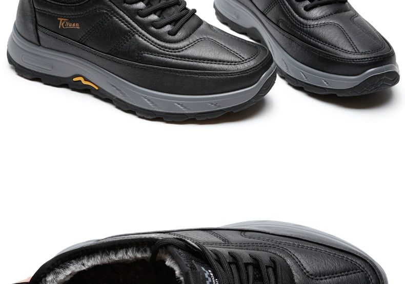 Traditional Beijing Cotton Shoes Men's Winter Fleece-lined Thickened Elderly Non Slip One Pedal Heattech Middle-Aged and Elderly Men Dad Shoes