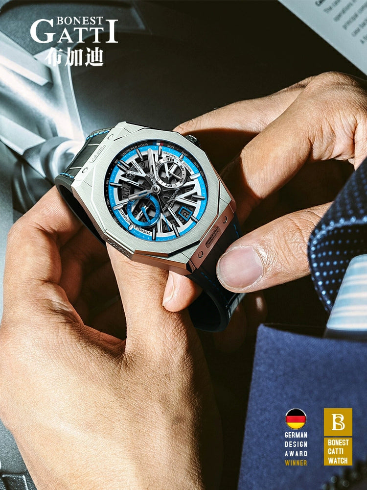 German Bugatti 2025 New Arrival Mingzheng Brand Automatic Mechanical Watch Men Multi-Functional Trendy Top 10