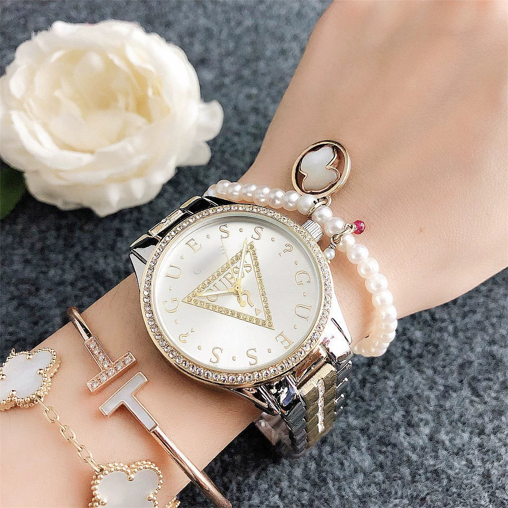 Women's Watch Light Luxury Minority Brand MK Student Watch Sport Inverted Triangle Brand Women's Watch Simple Rhinestone