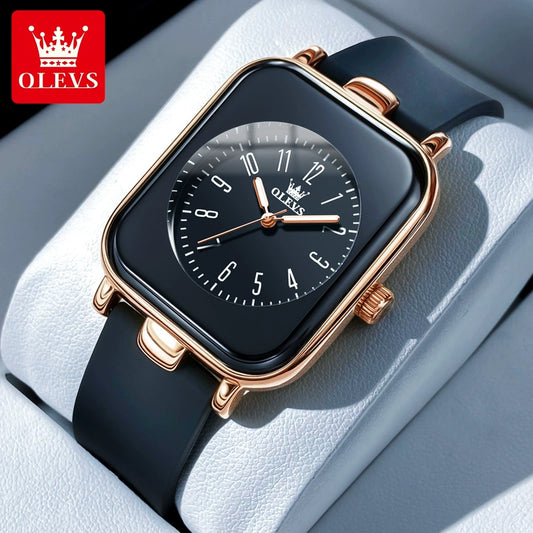 Switzerland 2025 New Arrival Digital Watch Women's Waterproof Luminous Genuine Goods Brand Name Niche Style Light Luxury Temperament Small Square Watch