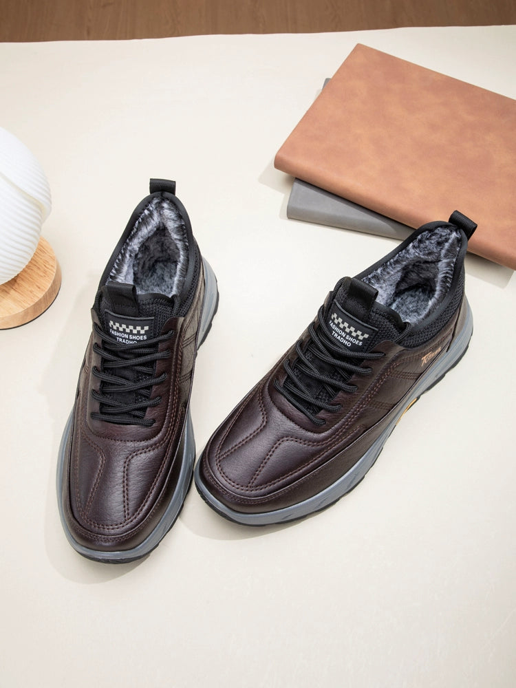 Traditional Beijing Cotton Shoes Men's Winter Fleece-lined Thickened Elderly Non Slip One Pedal Heattech Middle-Aged and Elderly Men Dad Shoes