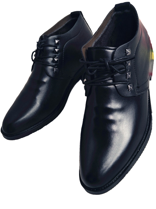 British Casual Korean Style plus Velvet Lace up Leather Booties