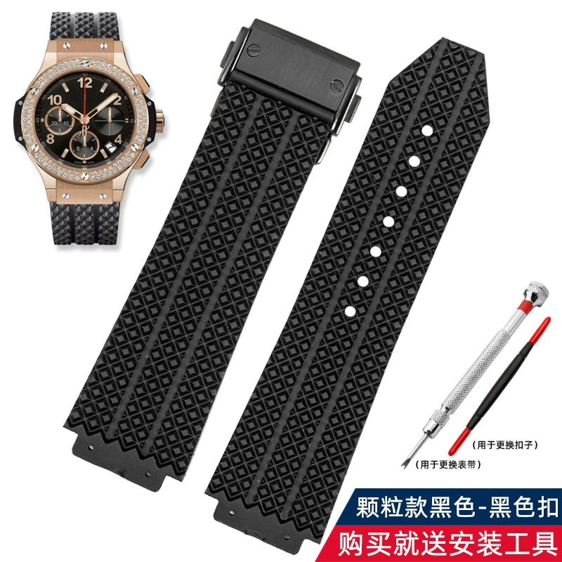 Suitable for Hengbao Watch Strap Men's Rubber Hublot Hengbao/Yuqi Big Bang Silicone Watch Strap 25 * 19mm