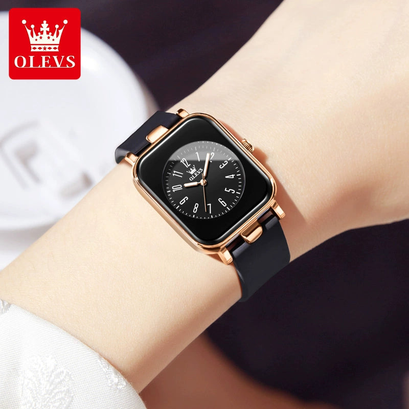 Switzerland 2025 New Arrival Digital Watch Women's Waterproof Luminous Genuine Goods Brand Name Niche Style Light Luxury Temperament Small Square Watch