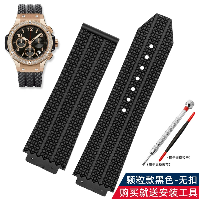 Suitable for Hengbao Watch Strap Men's Rubber Hublot Hengbao/Yuqi Big Bang Silicone Watch Strap 25 * 19mm