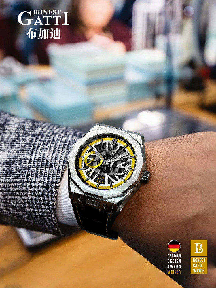 German Bugatti 2025 New Arrival Mingzheng Brand Automatic Mechanical Watch Men Multi-Functional Trendy Top 10