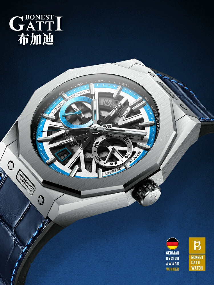 German Bugatti 2025 New Arrival Mingzheng Brand Automatic Mechanical Watch Men Multi-Functional Trendy Top 10