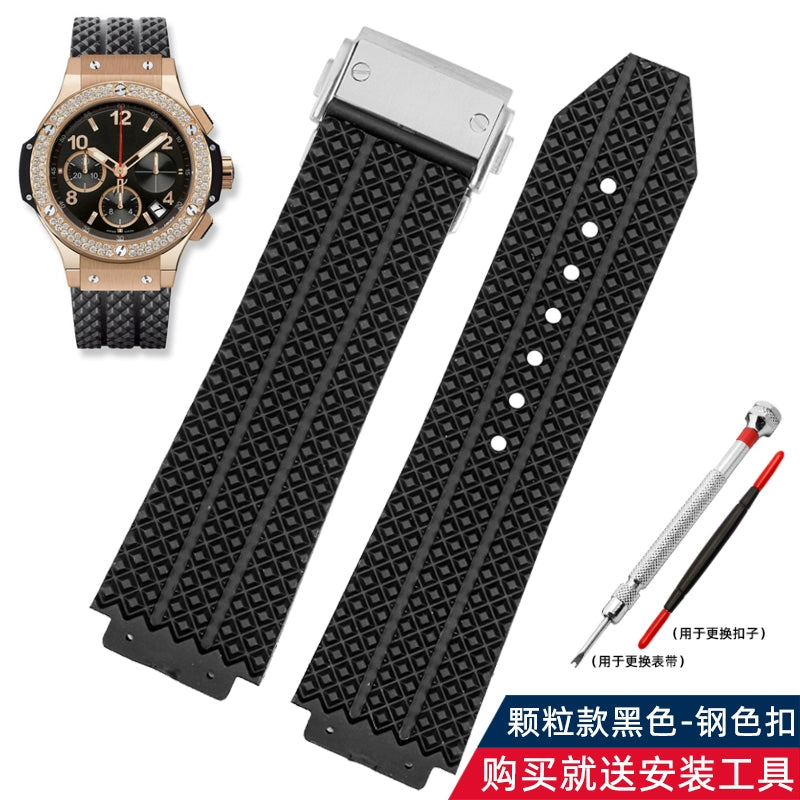 Suitable for Hengbao Watch Strap Men's Rubber Hublot Hengbao/Yuqi Big Bang Silicone Watch Strap 25 * 19mm