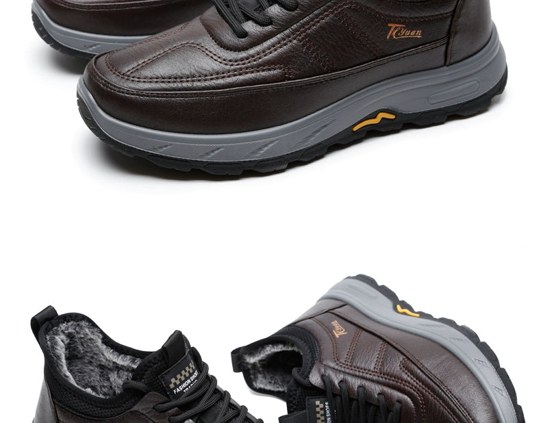 Traditional Beijing Cotton Shoes Men's Winter Fleece-lined Thickened Elderly Non Slip One Pedal Heattech Middle-Aged and Elderly Men Dad Shoes