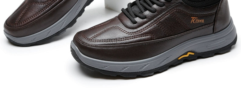 Traditional Beijing Cotton Shoes Men's Winter Fleece-lined Thickened Elderly Non Slip One Pedal Heattech Middle-Aged and Elderly Men Dad Shoes