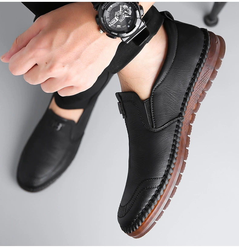 Men's Leather Shoes 2025 New Arrival Business Casual Shoes Genuine Leather Spring and Autumn Men's Shoes Soft Cowhide Gum-Rubber Outsole Middle-Aged Father Shoes