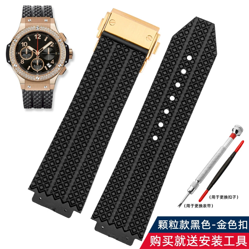 Suitable for Hengbao Watch Strap Men's Rubber Hublot Hengbao/Yuqi Big Bang Silicone Watch Strap 25 * 19mm