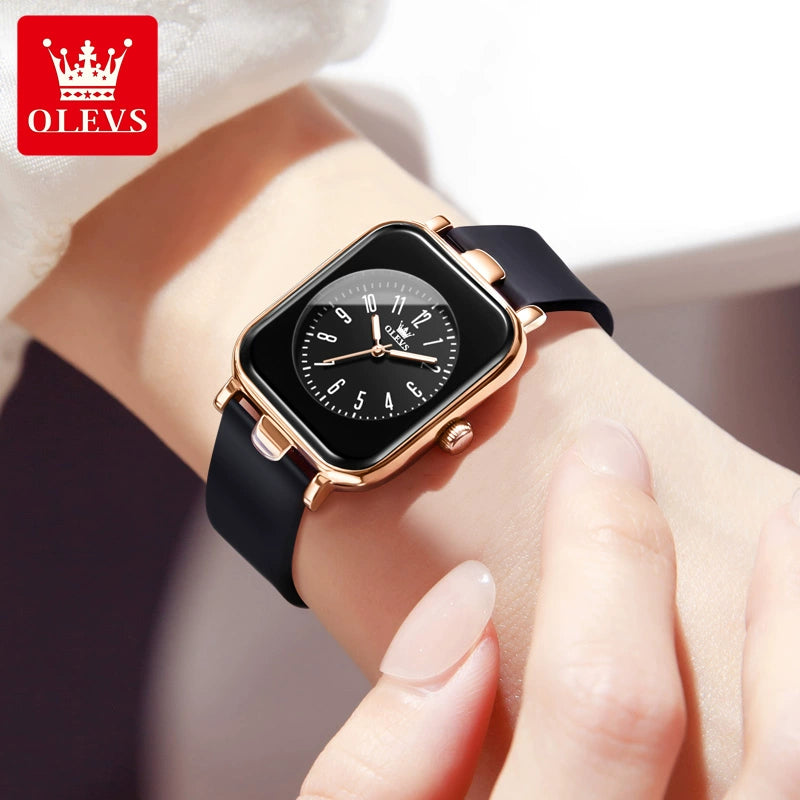Switzerland 2025 New Arrival Digital Watch Women's Waterproof Luminous Genuine Goods Brand Name Niche Style Light Luxury Temperament Small Square Watch