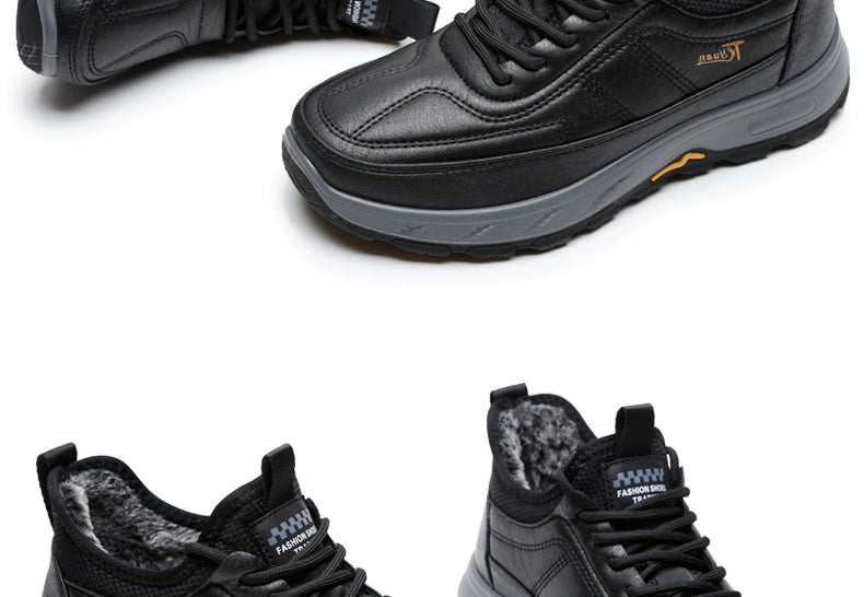 Traditional Beijing Cotton Shoes Men's Winter Fleece-lined Thickened Elderly Non Slip One Pedal Heattech Middle-Aged and Elderly Men Dad Shoes