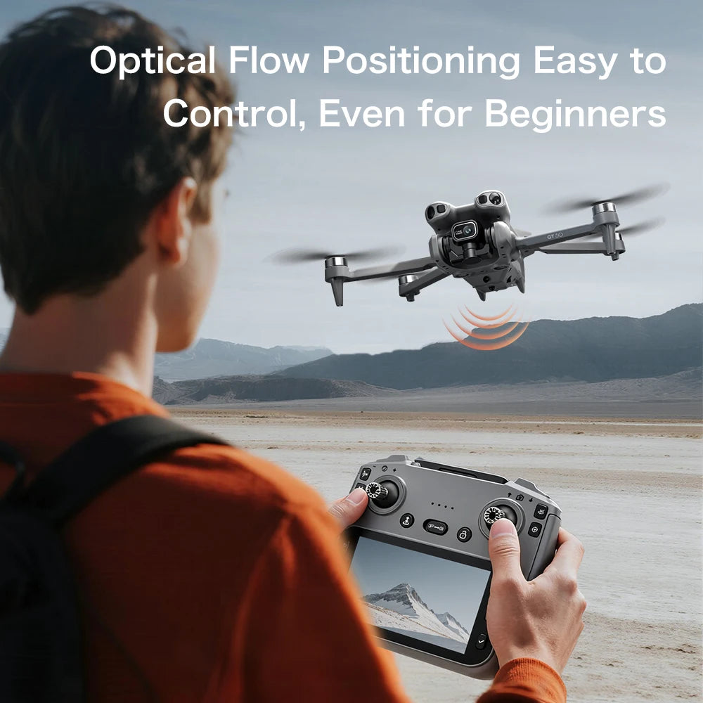 GT50 Aerial Photography Drone with Obstacle Avoidance, HD Brushless Quadcopter with Large Screen Remote Control Toy Aircraft