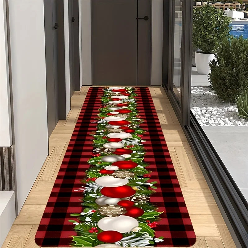 VIKAMA Christmas decoration long Hallway Rug Kitchen Rug soft bedroom carpet Rug Live Room  door mat Home Decoration