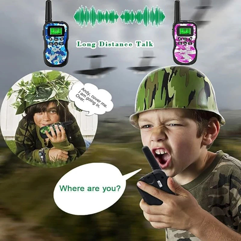 Walkie Talkies for Kids, 22 Channels 2 Way Radio Toy 3 KM Range, Best Christmas Birthday Gifts for 3-12 Year Old Kids to Outside
