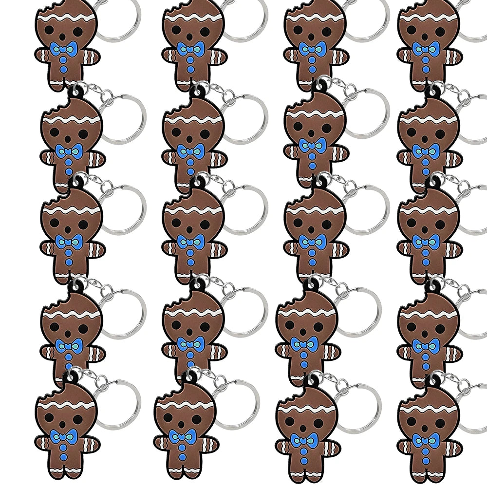 1-100PCS Christmas Style Keychain Santa Claus Key Holder Festive Women Men Keyring Christmas Family Gift Car Key Accessories