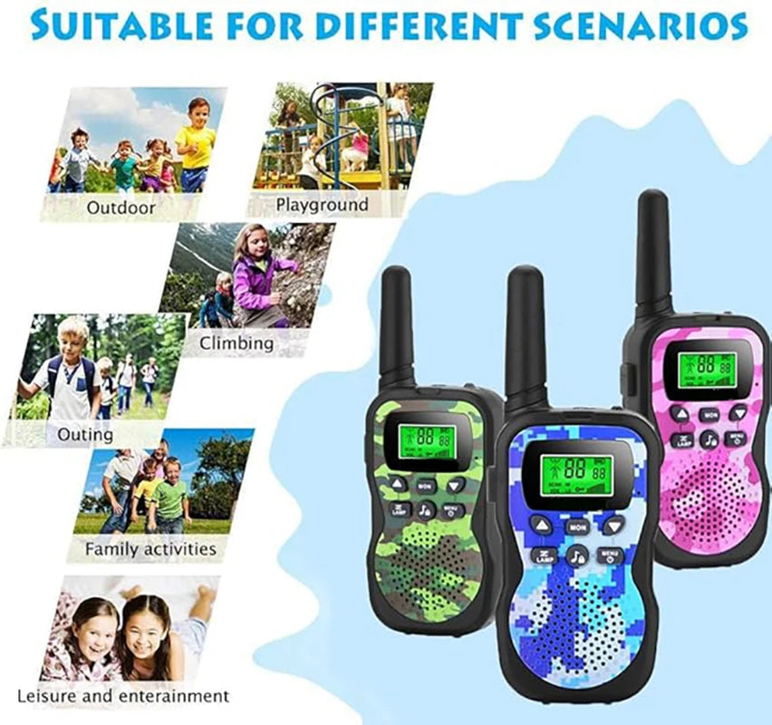Walkie Talkies for Kids, 22 Channels 2 Way Radio Toy 3 KM Range, Best Christmas Birthday Gifts for 3-12 Year Old Kids to Outside
