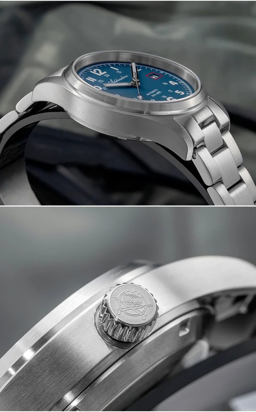 ADDIESDIVE Mechanical Watches New AD2070  Leather Strap BGW9 Super Luminous Sapphire 39mm Watches 20Bar Waterproof Reloj Hombre