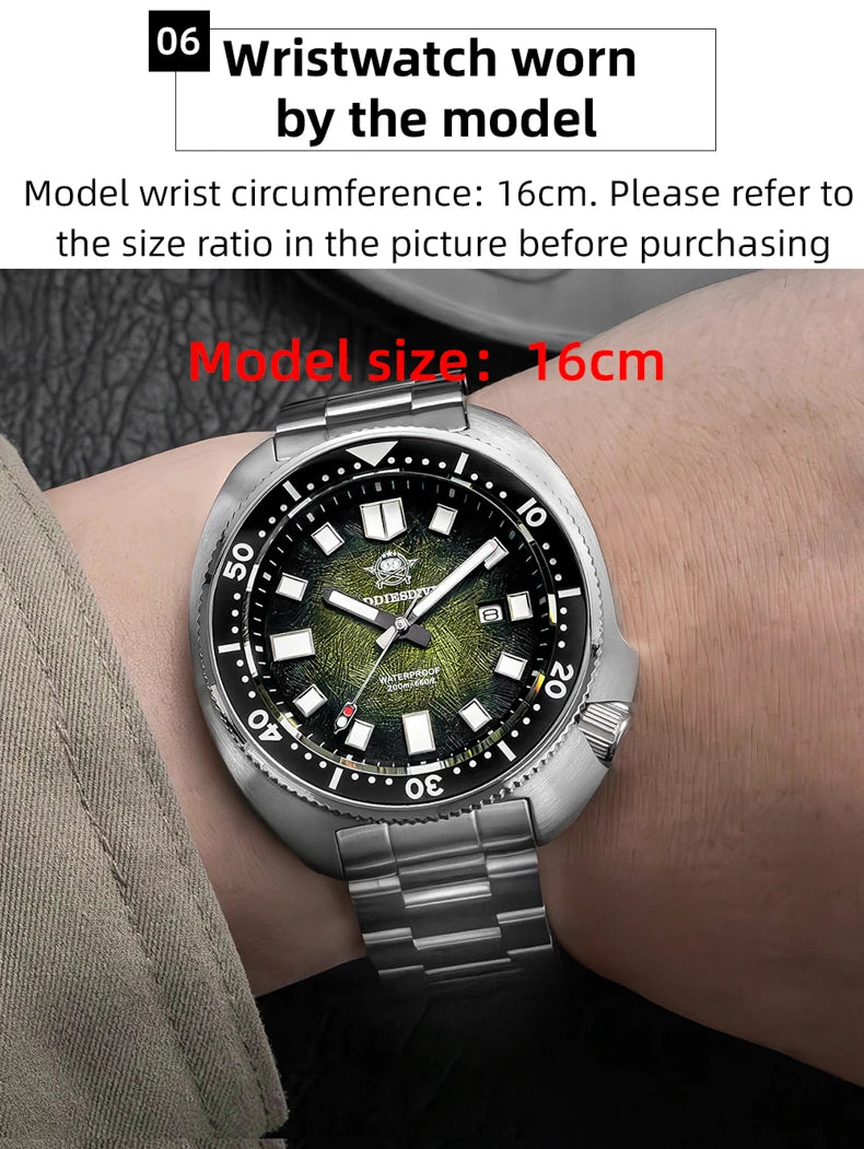 ADDIESDIVE NEW Men's Watches Stainless Steel AR Coating Ceramic Bezel Fashion Quartz Watch 200M Waterproof Diving Watch Sapphire