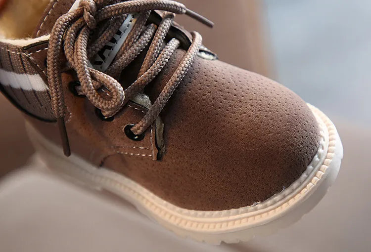 Children's Ankle Boots for Little Kids Toddlers Snow Boots Vintage Warm Cotton Short Boots Boys Girls Fashion Winter Boots Zip