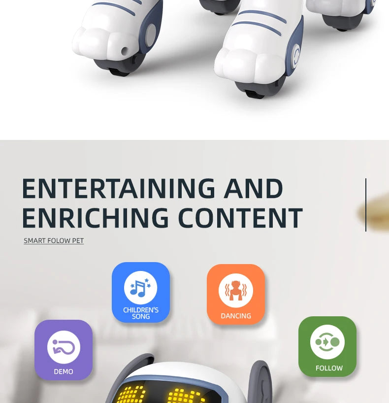 Intelligent Programming RC Robot Stunt Dog Electronic Walking Dancing Puppy Touch Sensing Remote Control Pet Dog Kids Boys Toys