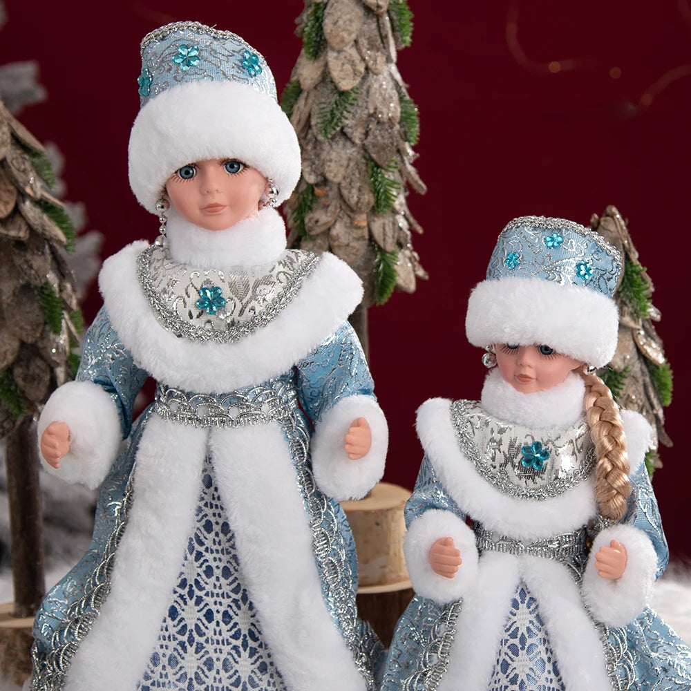 New Year Christmas Santa Claus Doll Figurine For Home Decor Accessories Navidad Tree Ornaments 40/30cm Big Standing Figure 2024