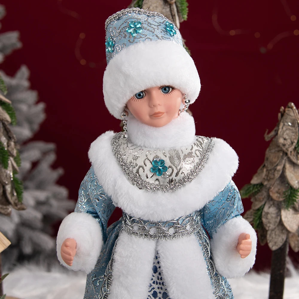 New Year Christmas Santa Claus Doll Figurine For Home Decor Accessories Navidad Tree Ornaments 40/30cm Big Standing Figure 2024