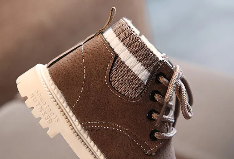 Children's Ankle Boots for Little Kids Toddlers Snow Boots Vintage Warm Cotton Short Boots Boys Girls Fashion Winter Boots Zip