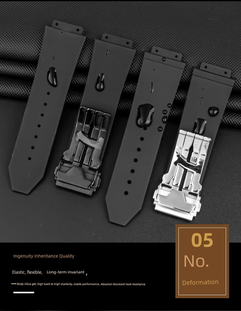 Suitable for Hengbao Watch Strap Men's Rubber Hublot Hengbao/Yuqi Big Bang Silicone Watch Strap 25 * 19mm