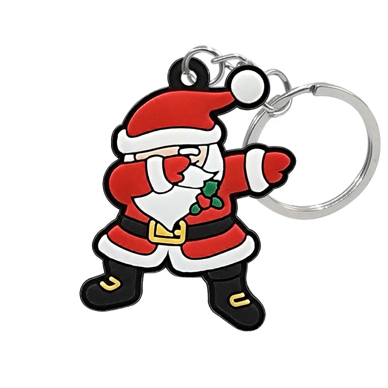 1-100PCS Christmas Style Keychain Santa Claus Key Holder Festive Women Men Keyring Christmas Family Gift Car Key Accessories