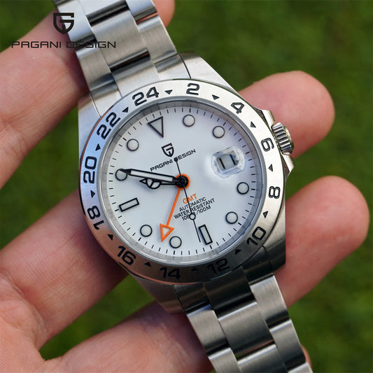 PAGANI DESIGN 2024 New V2 GMT Automatic Men's Auto Mechanical Watch Stainless Steel 10bar Waterproof Reloj Hombre