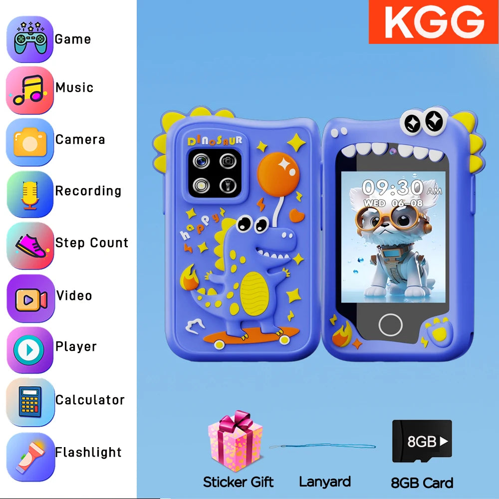 Kids Smart Phone 8GB 2.8'' Stories Music Camera Video Habit Tracking Baby Mobile Mini Toy Phone Educational Learning Tools Gifts