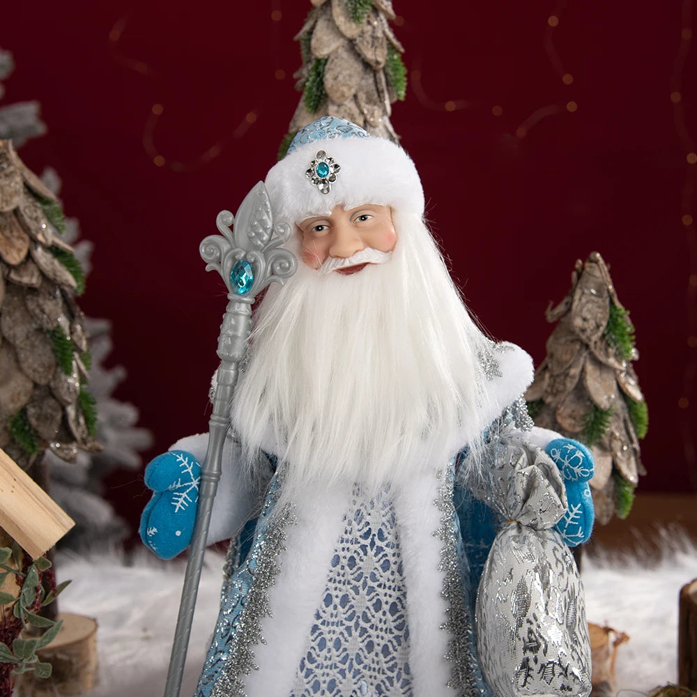 New Year Christmas Santa Claus Doll Figurine For Home Decor Accessories Navidad Tree Ornaments 40/30cm Big Standing Figure 2024
