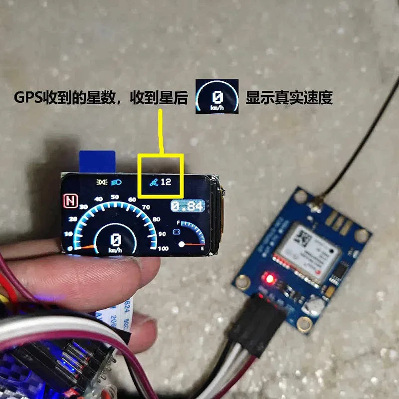 K1RC 1.47 Inch Analog Dashboard Connected Cockpit for 1/10 RC Crawler Drift Car TRX4 Defender AXIAL SCX10 1/14 Tamiya Truck DIY