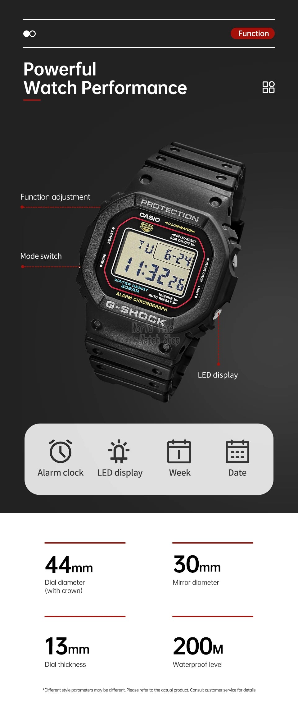Casio G-SHOCK watch for men Classic Model  LED screen Square Waterproof reloj hombre relogios masculino