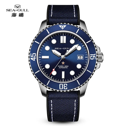 Seagull 41MM Automatic Man Watch ST2147 200M Waterproof Diving Luminous Calendar Mechanical Wristwatch  6204 Ocean Series reloj