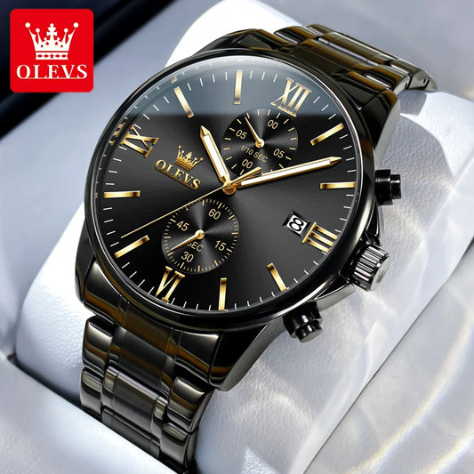 OLEVS 2886 Mens Watch Business Luxury Quartz Watch Waterproof Luminous Watch For Man  Multifunctional Chronograph Watch Original