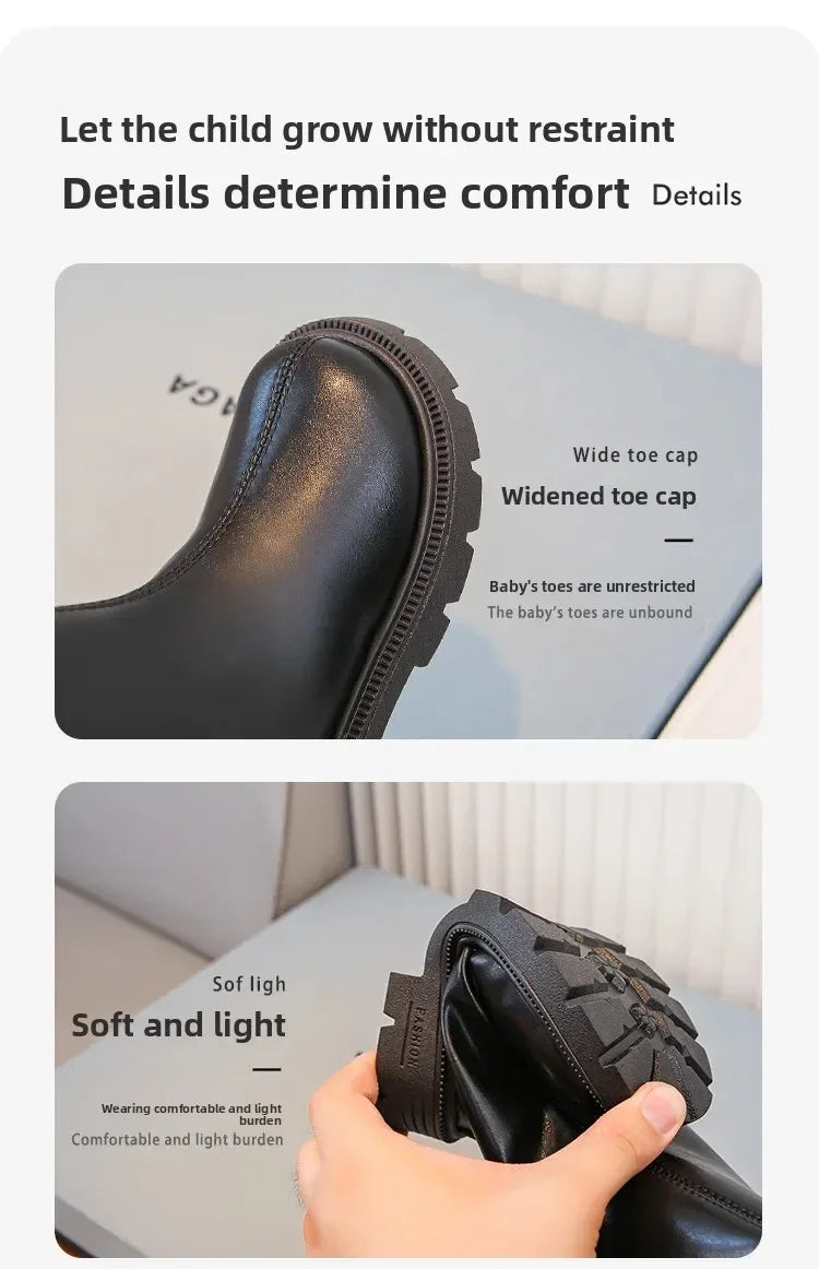 Girls' long tube boots 2025 Autumn/Winter New Korean Fashion Knight Boots Plush Princess Boots Warm Two Cotton High tube Boots