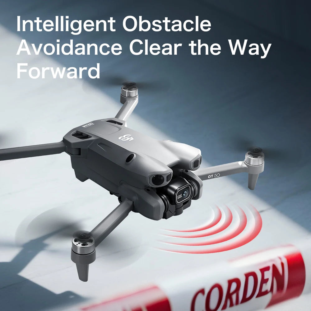 GT50 Aerial Photography Drone with Obstacle Avoidance, HD Brushless Quadcopter with Large Screen Remote Control Toy Aircraft