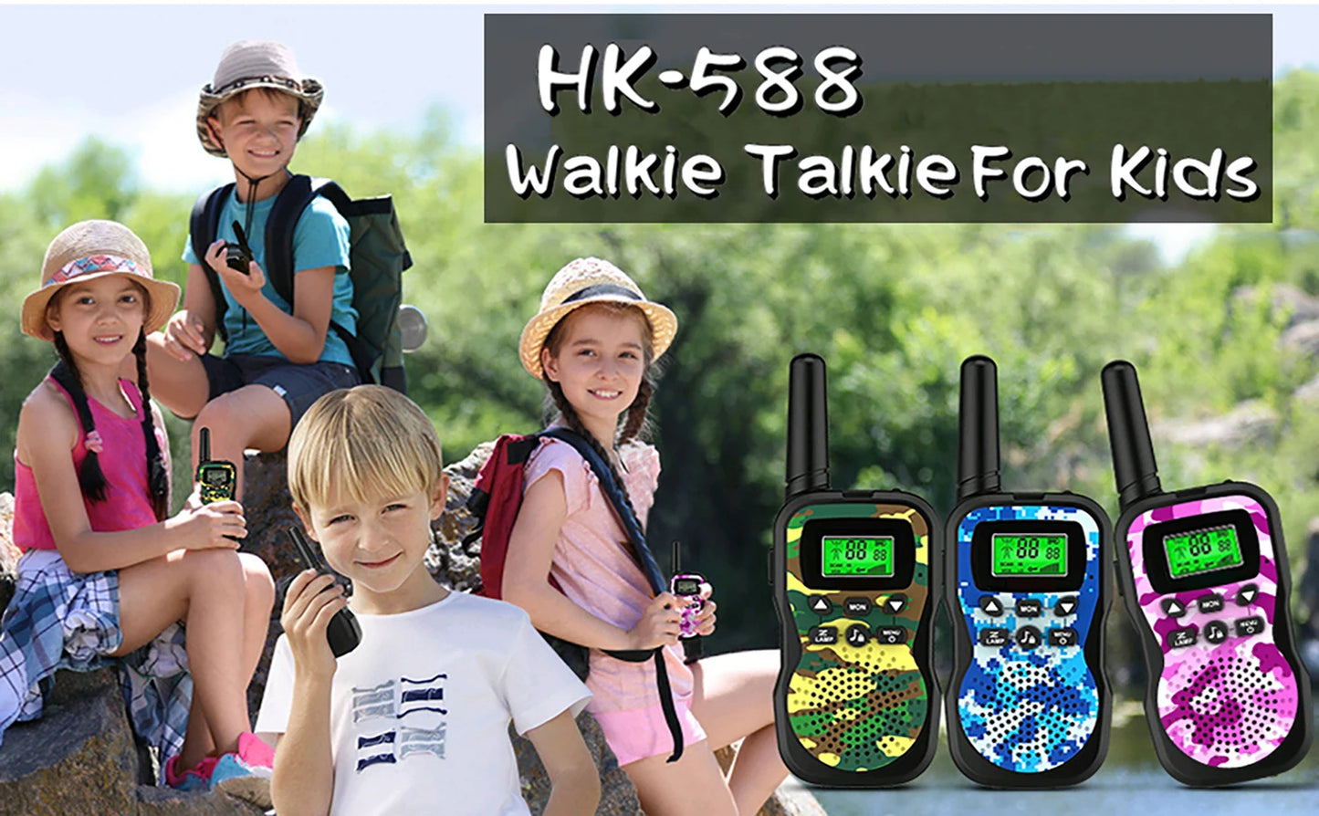 Walkie Talkies for Kids, 22 Channels 2 Way Radio Toy 3 KM Range, Best Christmas Birthday Gifts for 3-12 Year Old Kids to Outside